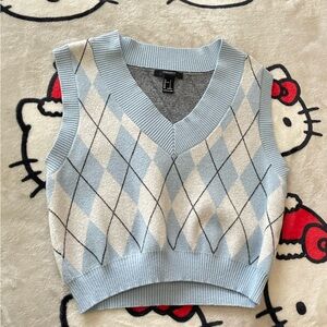 Argyle Cropped sweater vest